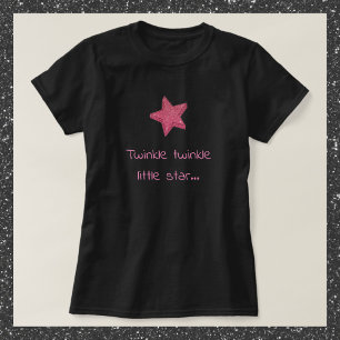 T-shirt Cute Twinkle Little Star Noir et rose