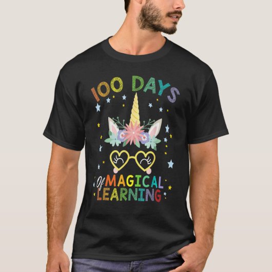 T-shirt Cute Unicorn 100 Days Of Magical Learning 100th Da (Devant)