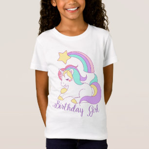 T-Shirt Cute Unicorn Anniversaire Girl Typographie tendanc