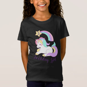 T-Shirt Cute Unicorn Anniversaire Personnalisé Numéro Typo