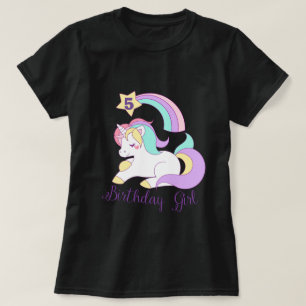 T-shirt Cute Unicorn Anniversaire Personnalisé Numéro Typo