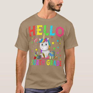 T-shirt Cute Unicorn Bonjour Quatrième Année De Retour À L