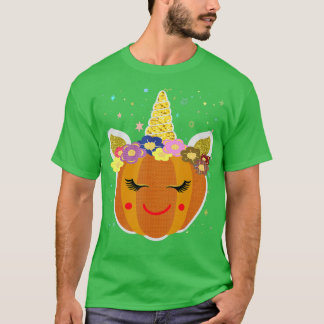 T-shirt Cute Unicorn Citrouille Halloween Thanksgiving - 9