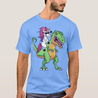 T-shirt Cute Unicorn équitation TRex