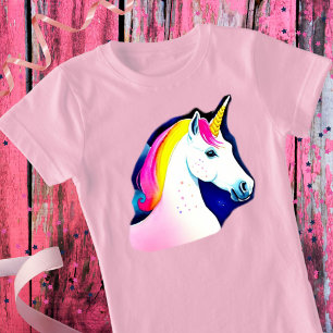 T-Shirt Cute Unicorn Étoiles Magiques Dessin Girly