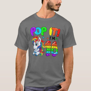 T-shirt Cute Unicorn Fidget Toys Pop It I'm 10 Girl 10Th B