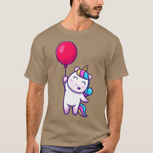T-shirt Cute Unicorn Flottant Avec Ballons