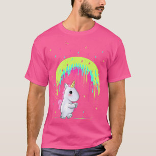 T-shirt Cute Unicorn Holding Rainbow Umbrella Idée cadeau