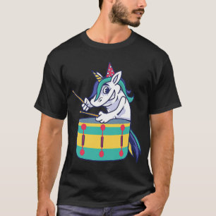 T-shirt Cute Unicorn Jouer Snare Percussion Snare Drumme