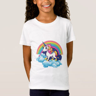 T-Shirt Cute Unicorn - Joyeux vol à travers Rainbow