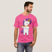 T-shirt Cute Unicorn Lecture Flûte (Devant entier)