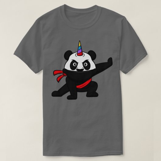 T-shirt Cute Unicorn Panda Ninja Guerrier Enfants Cadeau (Design devant)