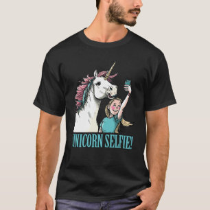 T-shirt Cute Unicorn Selfie Cheval Magique Cheval Girl Gro