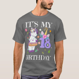 T-shirt Cute Unicorn Son 18ème anniversaire