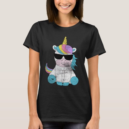 T-shirt Cute Unicorn Sunglasses Unicorns Magical Creature  (Devant)