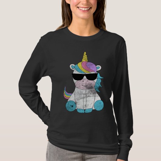 T-shirt Cute Unicorn Sunglasses Unicorns Magical Creature (Devant)