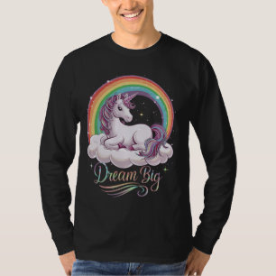T-shirt Cute Unicorn sur Cloud Rainbow Dream Big pour Unic