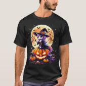 T-shirt Cute Unicorn Witch Pumpkin Halloween Shirts Girls (Devant)
