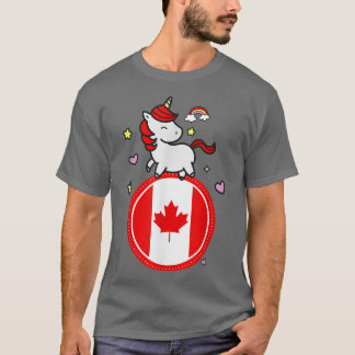 T-shirt Cute Unicorne avec le Canada