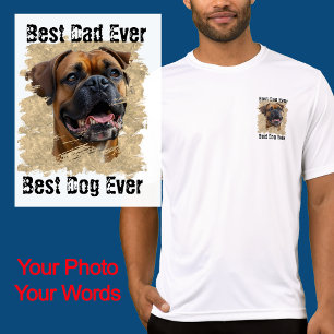 T-shirt Cute Unique Boxer Noir Or Chien Papa Photo Amoureu