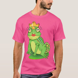 T-shirt Cute Unique Cartoon Frog Prince Princess Art
