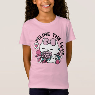 T-Shirt Cute Valentine's Cat Design - Feline the Love