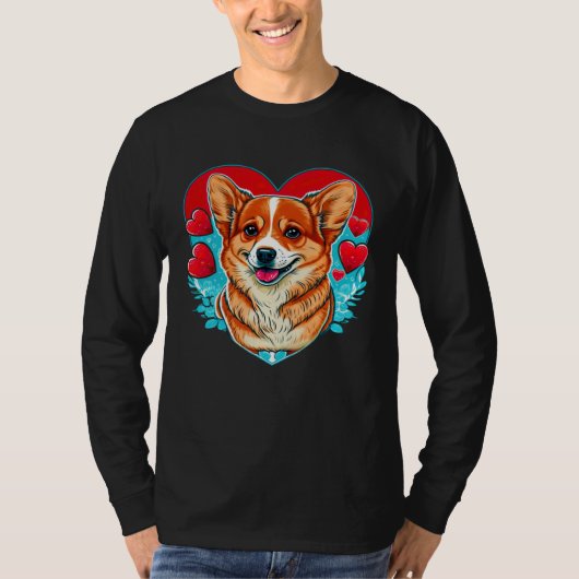 T-shirt Cute Valentines Corgi Cool Pembroke Welsh Corgi (Devant)