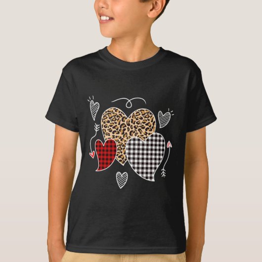 T-shirt Cute Valentines Day Amour Coeurs Filles Enfants Ad (Devant)