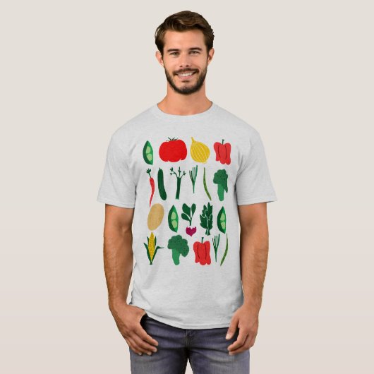 T-shirt Cute Vegetables (Devant entier)