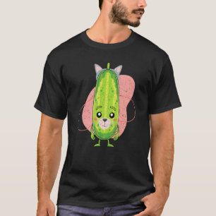 T-shirt Cute Veggie Cat Oars Pickle Concombre Légumes Pi
