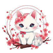 T-Shirt Cute Vibe japonaise Kitty