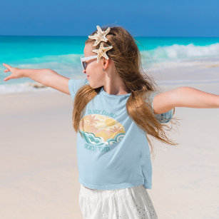 T-shirt Cute Vintage Beach Waves Sunshine Vacances Enfants