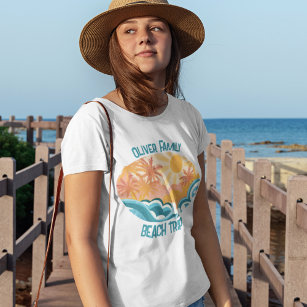 T-shirt Cute Vintage Beach Waves Sunshine Vacation Femmes