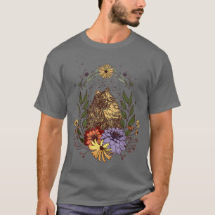 T-shirt Cute Vintage Cat And Flower Happy Cat Month Tee - 