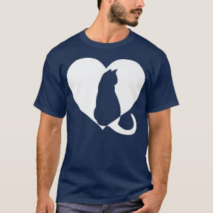 T-shirt Cute vintage Qui aime Chats Chats Noir chat Drôle