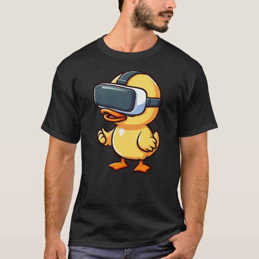 T-shirt Cute VR Duck Virtual Reality Gamer Gaming (Devant)