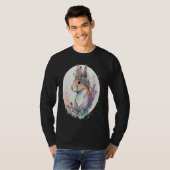 T-shirt Cute Watercolor Squirrel Flower Crown Animal (Devant entier)