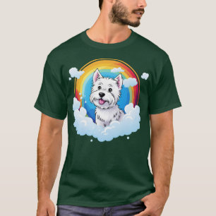 T-shirt Cute Westie Rainbow Cloud West Highland Terrier