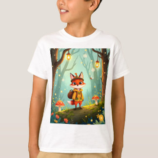 T-shirt Cute Whimsical Cartoon Fox