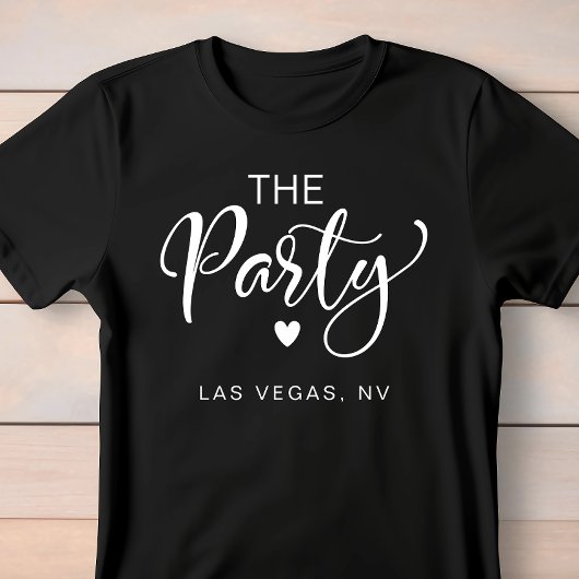 T-shirt Cute White Script Las Vegas Bachelorette Party