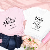 T-shirt Cute White Script Las Vegas Bachelorette Party