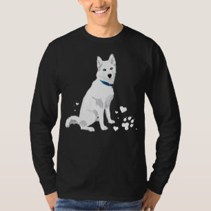 T-shirt Cute White Siberian Husky - Sweet White Snow Dog