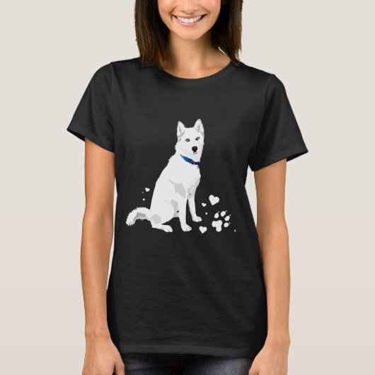 T-shirt Cute White Siberian Husky Sweet White Snow Dog (Devant)