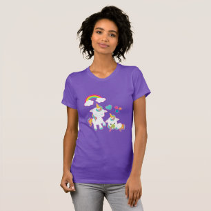 T-shirt Cute White Unicorns Magical Mama & Baby