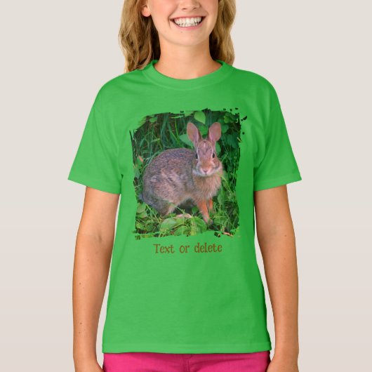 T-shirt Cute Wild Brown Rabbit Wildlife Personalized (Devant)