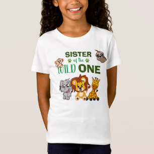 T-Shirt Cute Wild One Jungle Safari Animal Sister Zoo