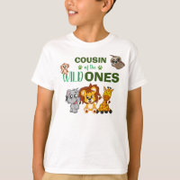 Cute Wild One Jungle Safari Animal Twins Cousin