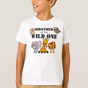 T-shirt Cute Wild One Jungle Safari Animal Zoo Brother