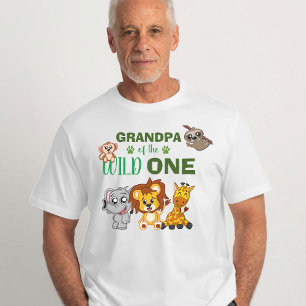 T-shirt Cute Wild One Jungle Safari Zoo Animal Grandpa