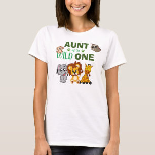 T-shirt Cute Wild One Jungle Safari Zoo animal Tante